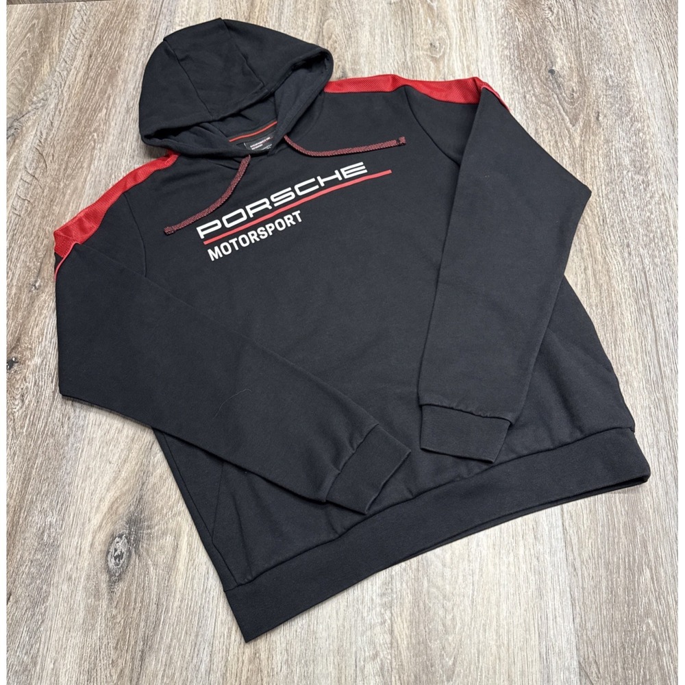 Porsche Motorsport Hoodie Mens S/M Black Pullover Sweatshirt Official Products